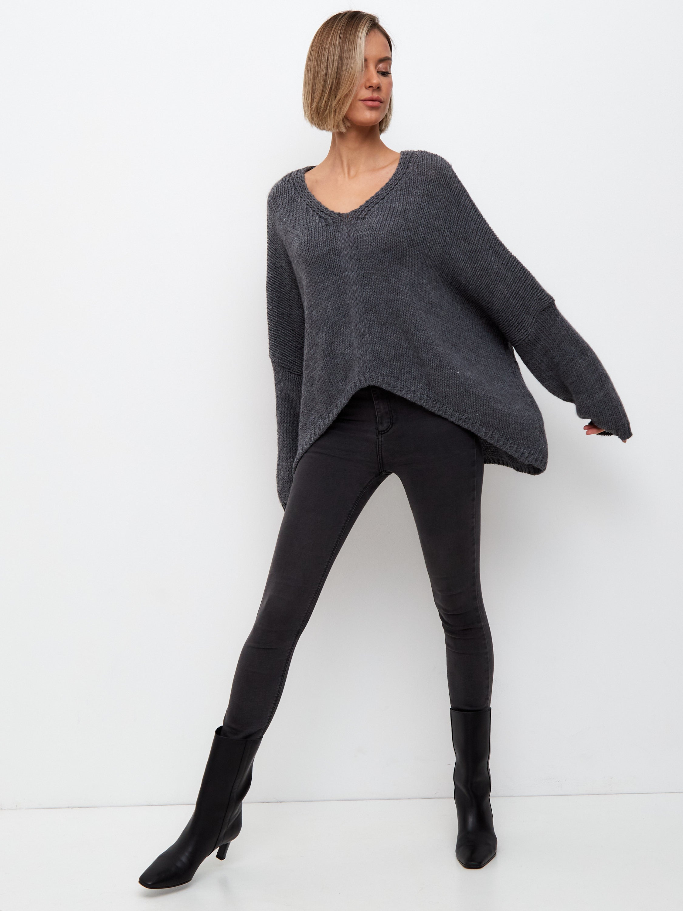 Damen Strickpullover One Size – Oversize Made in Italy