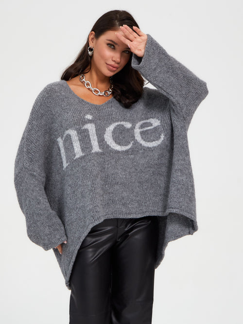 Damen Strickpullover One Size – Oversize Made in Italy