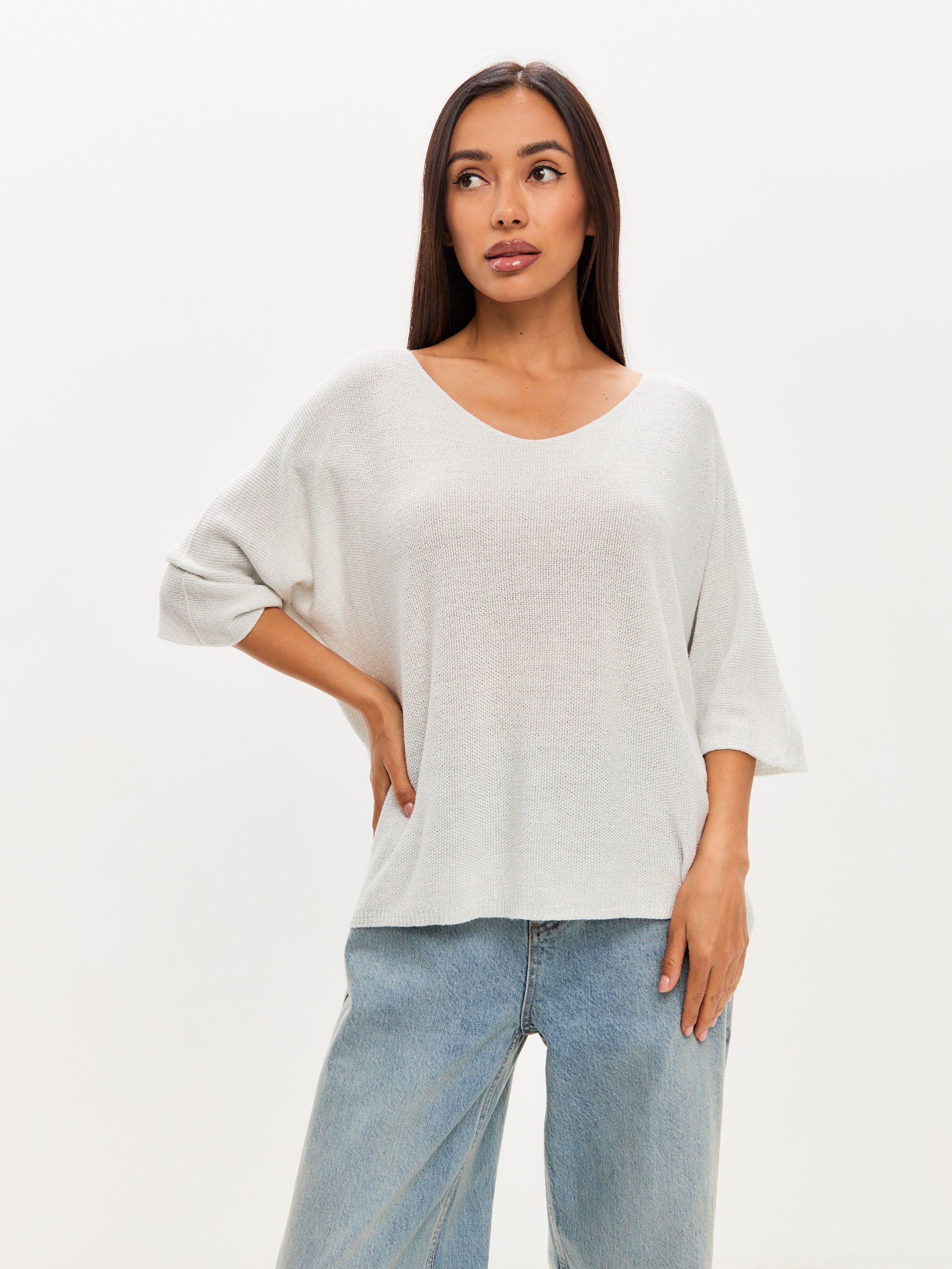 Damen Strickpullover One Size – Oversize Made in Italy