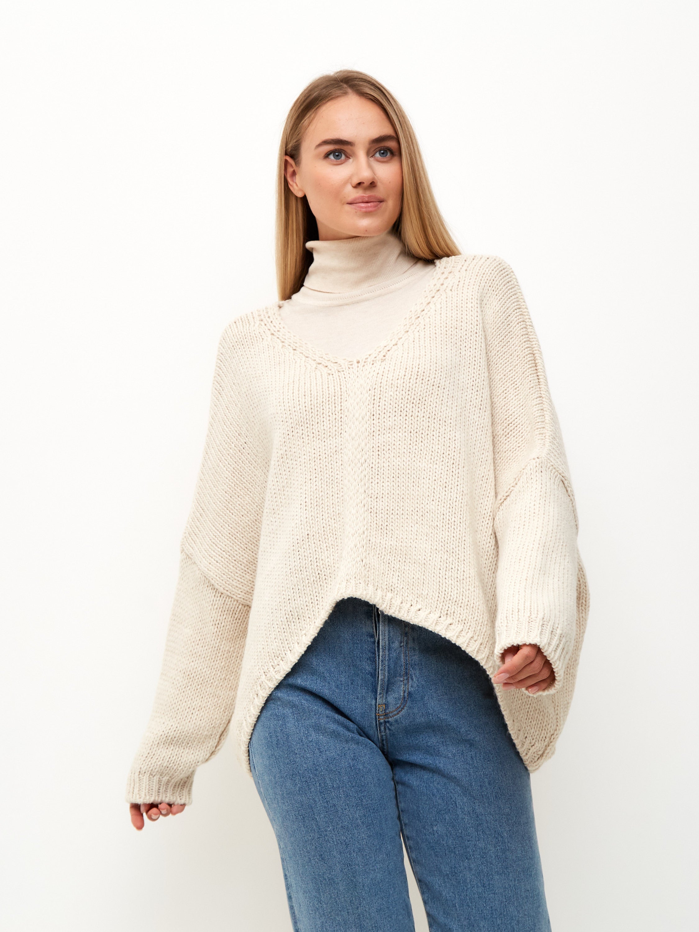 Damen Strickpullover One Size – Oversize Made in Italy