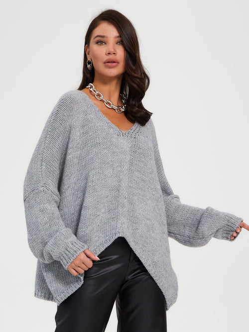 Damen Strickpullover One Size – Oversize Made in Italy