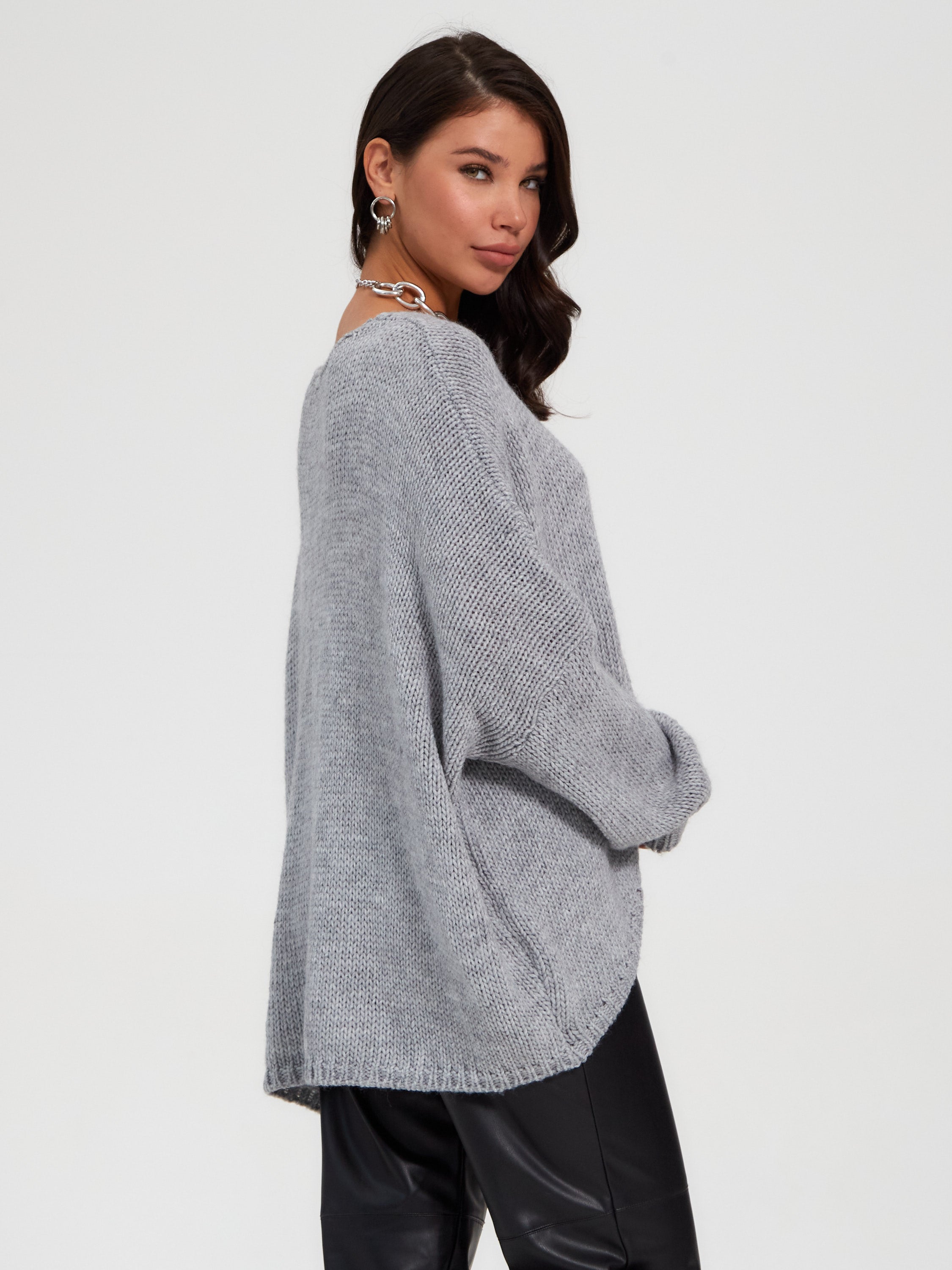 Damen Strickpullover One Size – Oversize Made in Italy