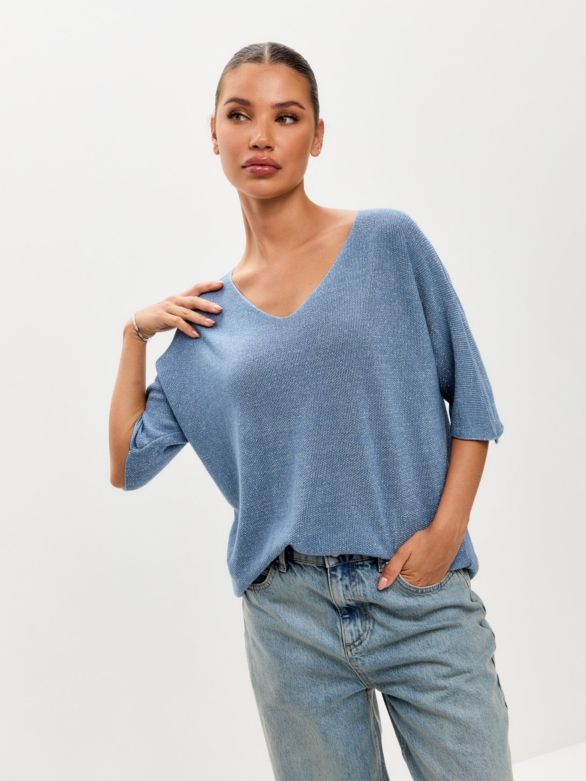 Damen Strickpullover One Size – Oversize Made in Italy