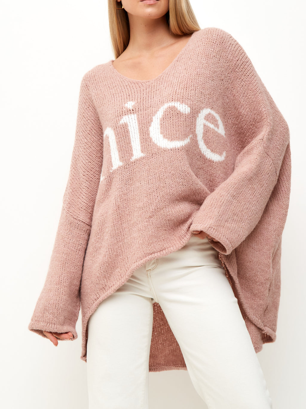 Damen Strickpullover One Size – Oversize Made in Italy