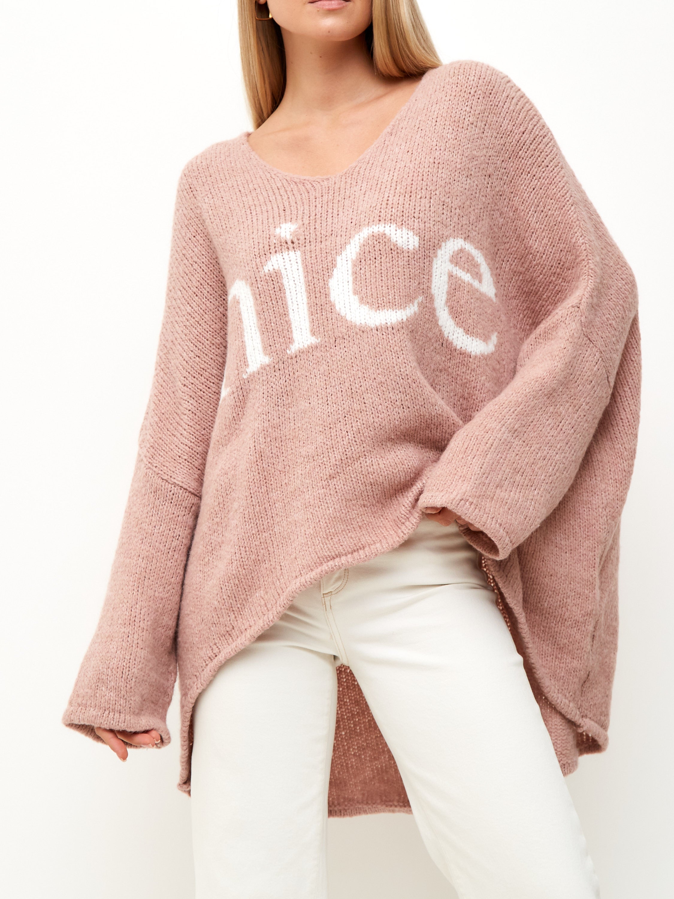 Damen Strickpullover One Size – Oversize Made in Italy