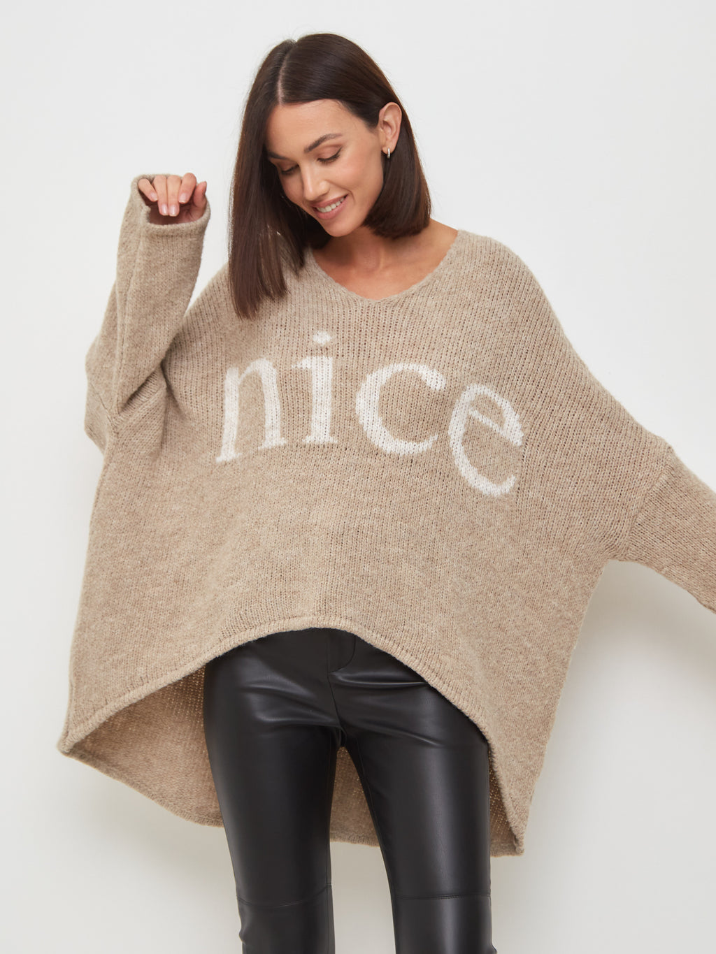 Damen Strickpullover One Size – Oversize Made in Italy