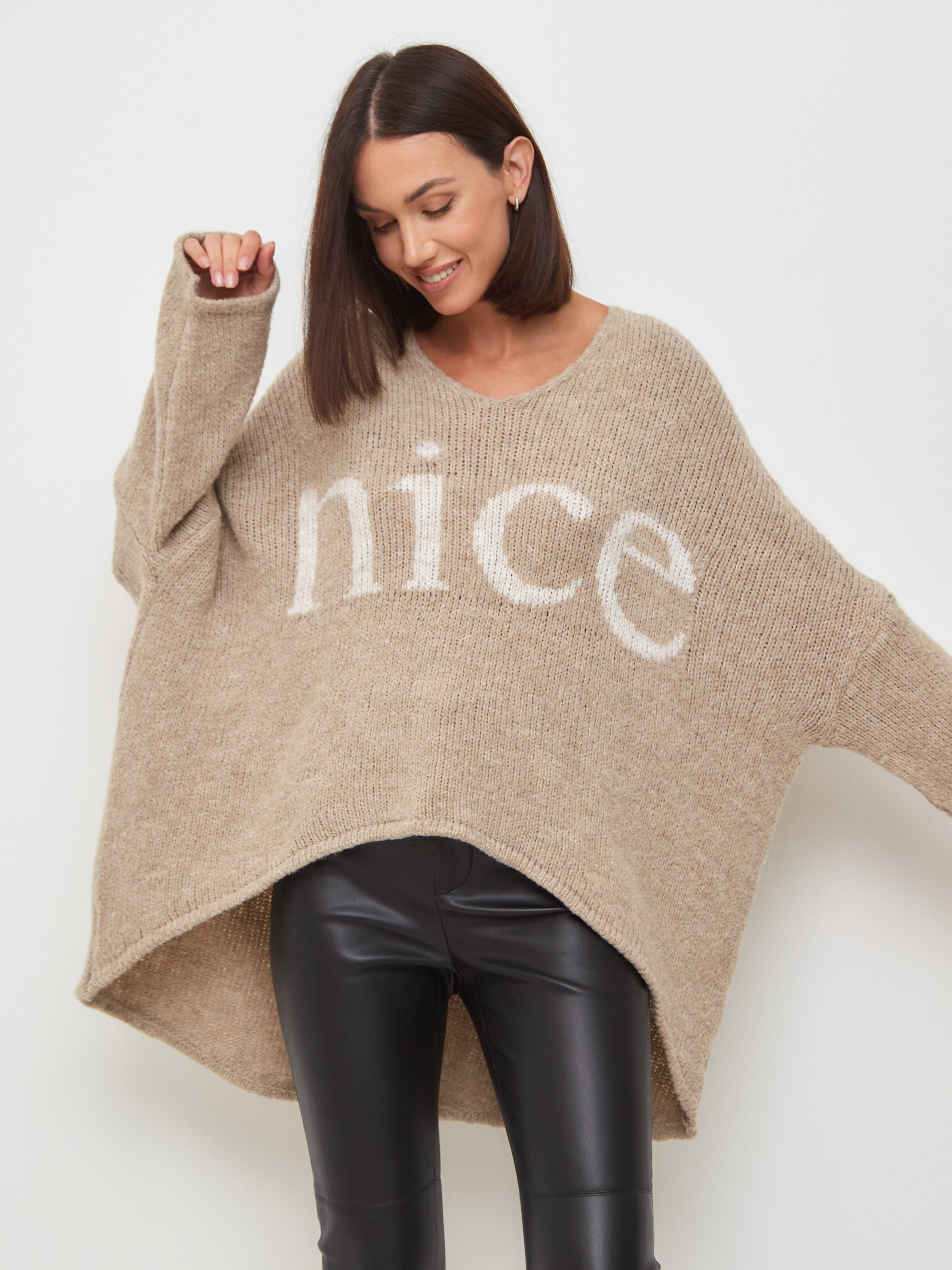 Damen Strickpullover One Size – Oversize Made in Italy